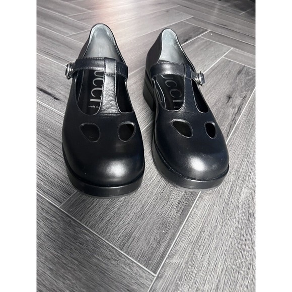 COPY - GUCCI  WOMEN’S BLACK LEATHER PLATFORM MARYJANE SHOE  41 - Picture 2 of 13